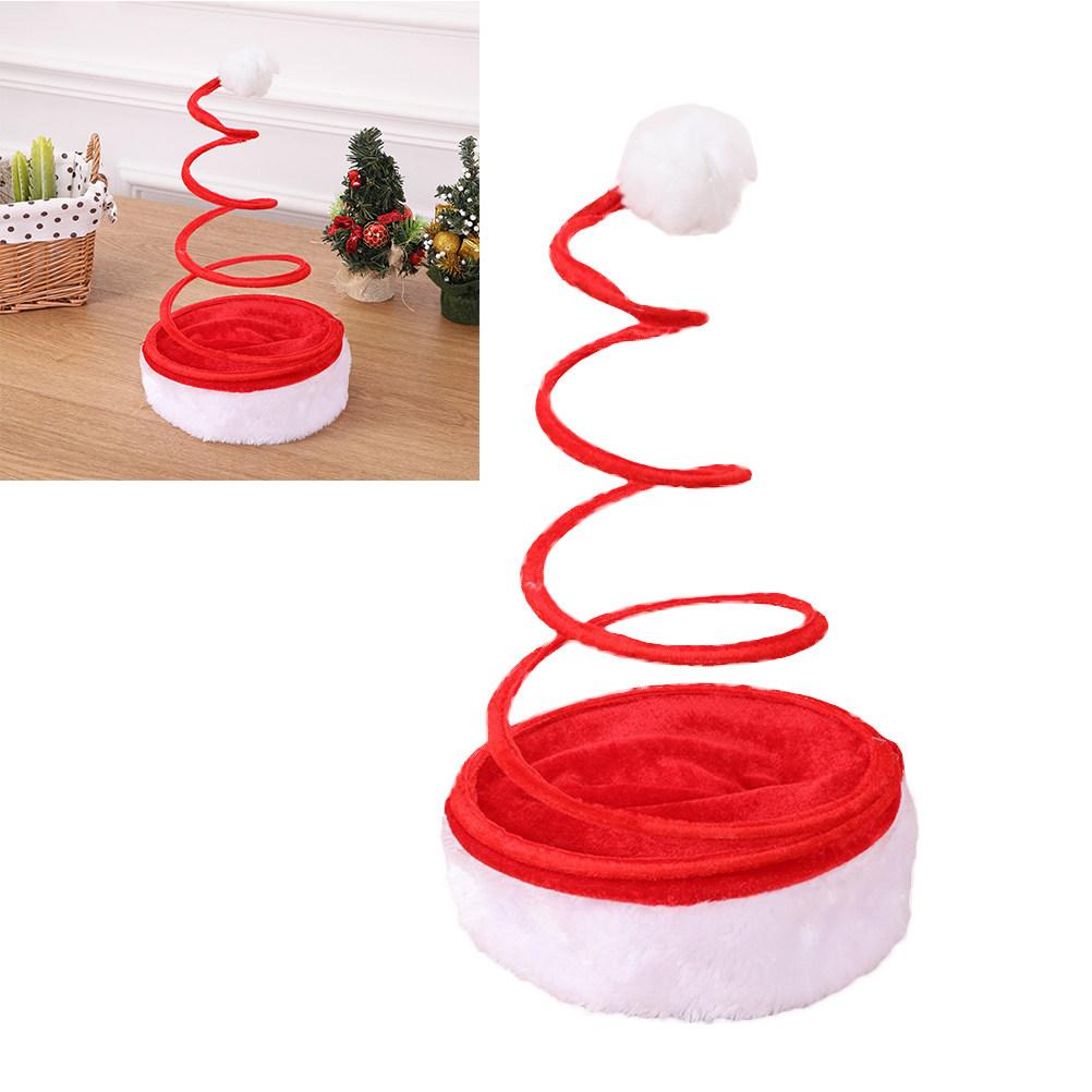 Christmas Hat Red Novelty Coiled Spiral Santa Hat One Size Fits Most Comfortable Unisex Party Favor Fun Photo Prop Holiday Decor