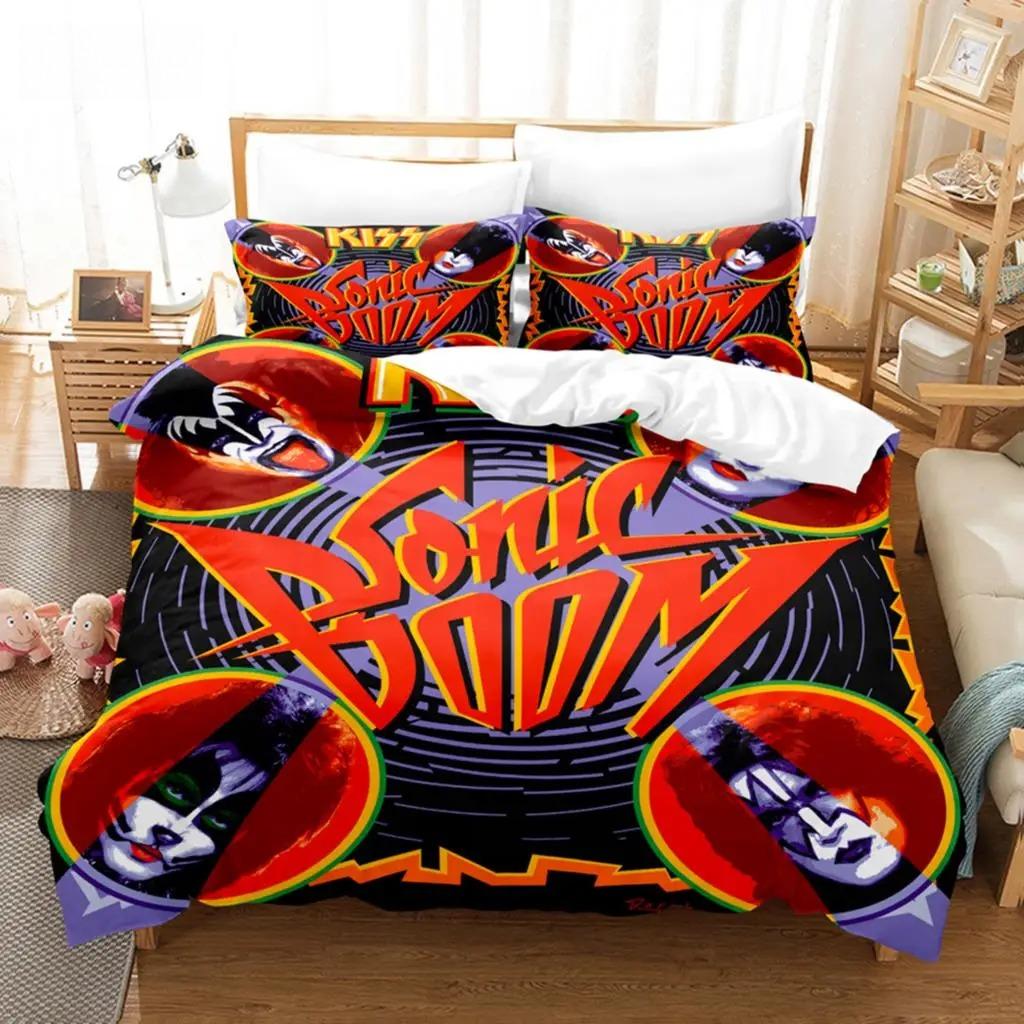 Kiss Band Bedding Set Single Rock Band Duvet Cover Double Queen King Twin Size For Boys Adults Soft Duvet Cover Set Gift