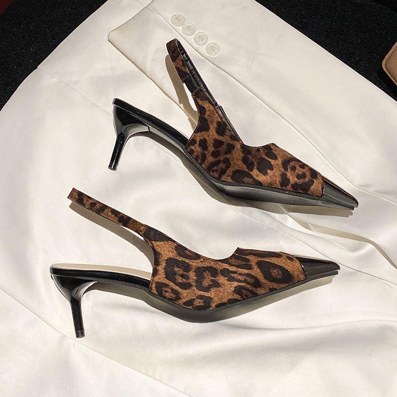 French Pointed Empty Heels 2025 Summer New Fashion Bag Head Sandals Niche Design Women's Single Shoes