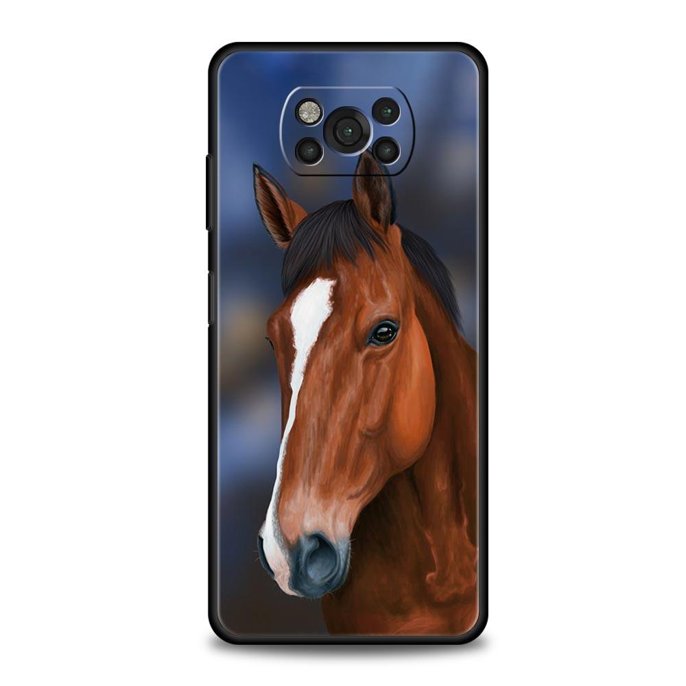 

Animal Horse Phone Case for Xiaomi Poco F7 F6 F5 F4 F3 X6 X5 X4 X3 NFC F7 Ultra M4 C51 C55 GT 5G Soft TPU Cover Fundas Capas Bag Poco M4 Pro