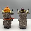 2 Pieces Halloween Fall Highland Cow Decorations Rustic resin Highland Cattle Figurines With Pumpkin For Thanksgiving Decor