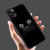 Black Tpu Case for Iphone 5 5s Se 6 6s 7 8 Plus X 10 XR XS 11 12 13 Mini Pro MAX Case Silicone Cover Black Cat Staring Eye On