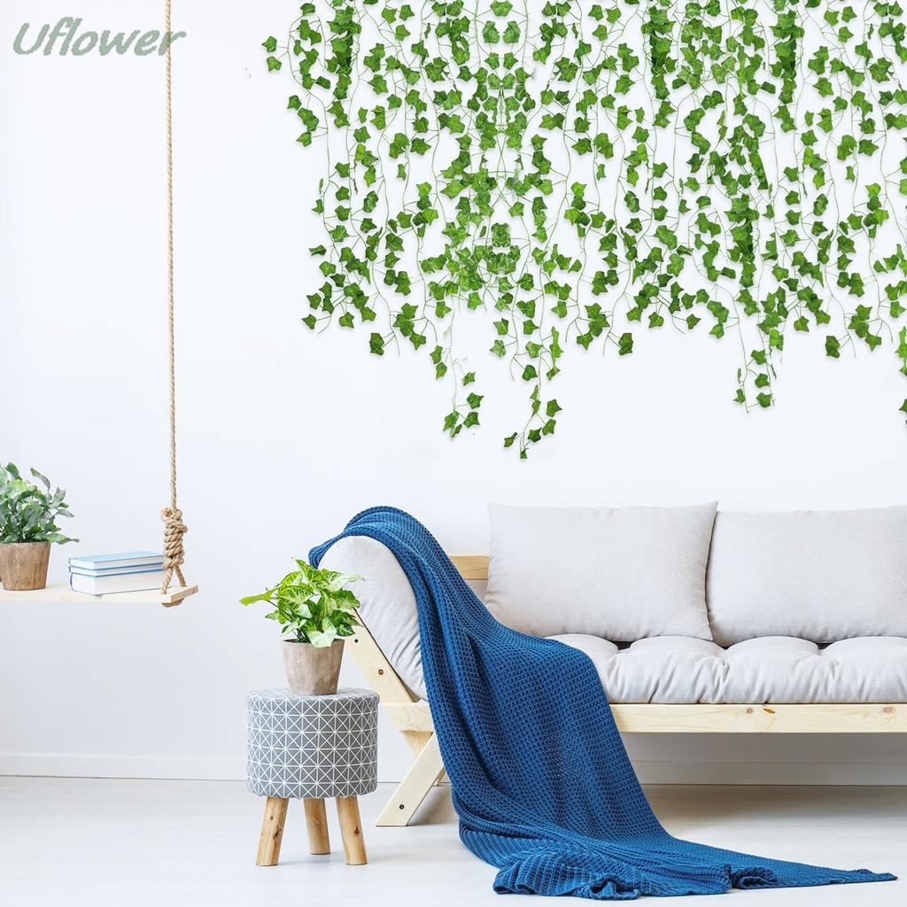 Artificial Grape Leaf Green Vine Sweet Leaf Rattan Plastic Decor for Ceiling Vegetable Fruit Orchard Outdoor Wedding Pendant