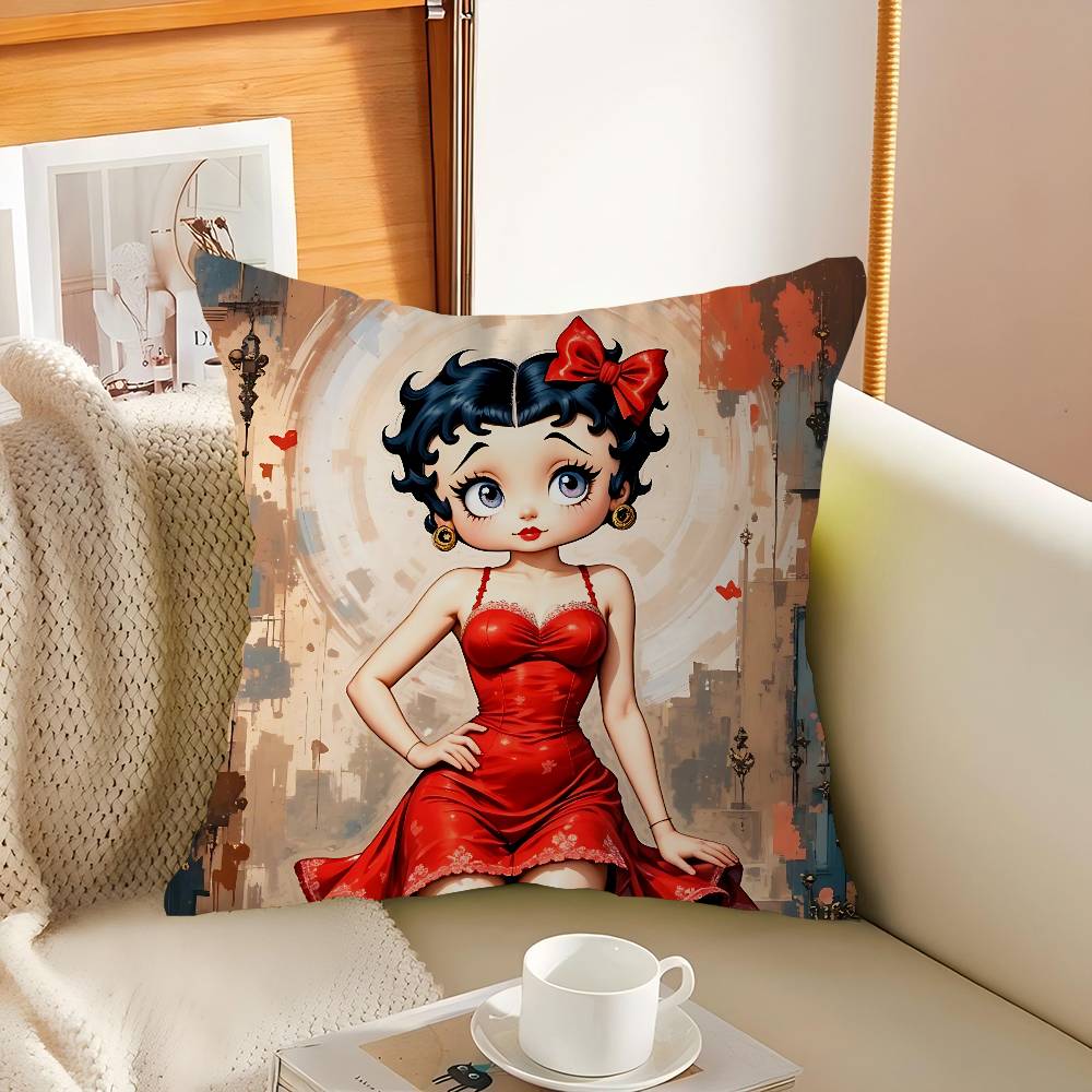 

Cute B-Betty Boop Cushion Cover Decorative Pillow Sofa Home Decor Case Pillow Cases 16x16Inch