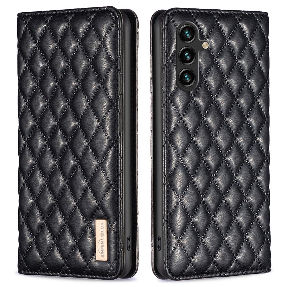 BINFEN COLOR For Samsung Galaxy A15 4G Case BF Style-16 Card Holder Leather Phone Cover