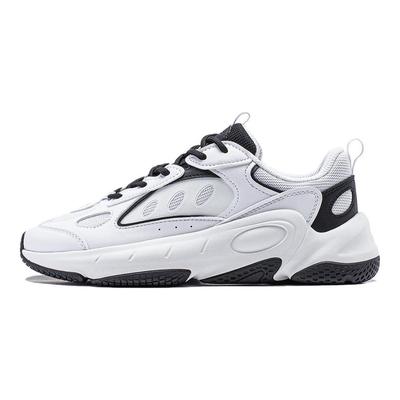 Li Ning Wing Style Cushioning Slip Resistant Abrasion Resistant Support Low Top Casual Shoes Women's Black White AGCT462-3
