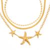  Popular Ocean Series Necklace Stainless Steel 18K Gold PVD Plated Waterproof Individualistic Holiday Jewelry