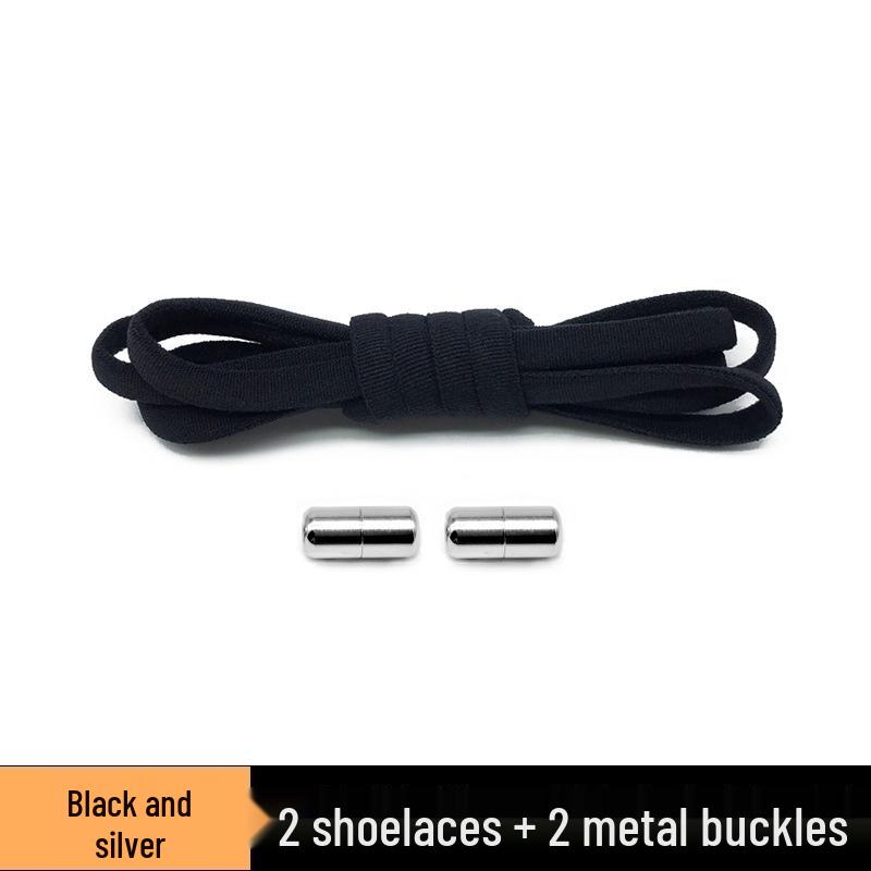 Semicircular No-Tie Elastic Shoelaces with Metal Capsule Buckle Shoe Accessories