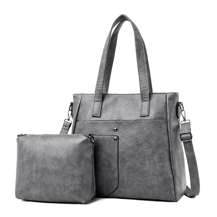 

Новая сумка-тоут из мягкой кожи, на плечо, портативная One Size серый