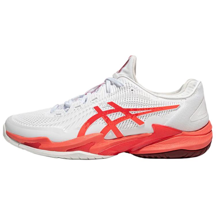 New Asics Court FF 3 Novak Anti Slip Wear Resistant Low Top Tennis Shoes Men's White Red 1041A522-966