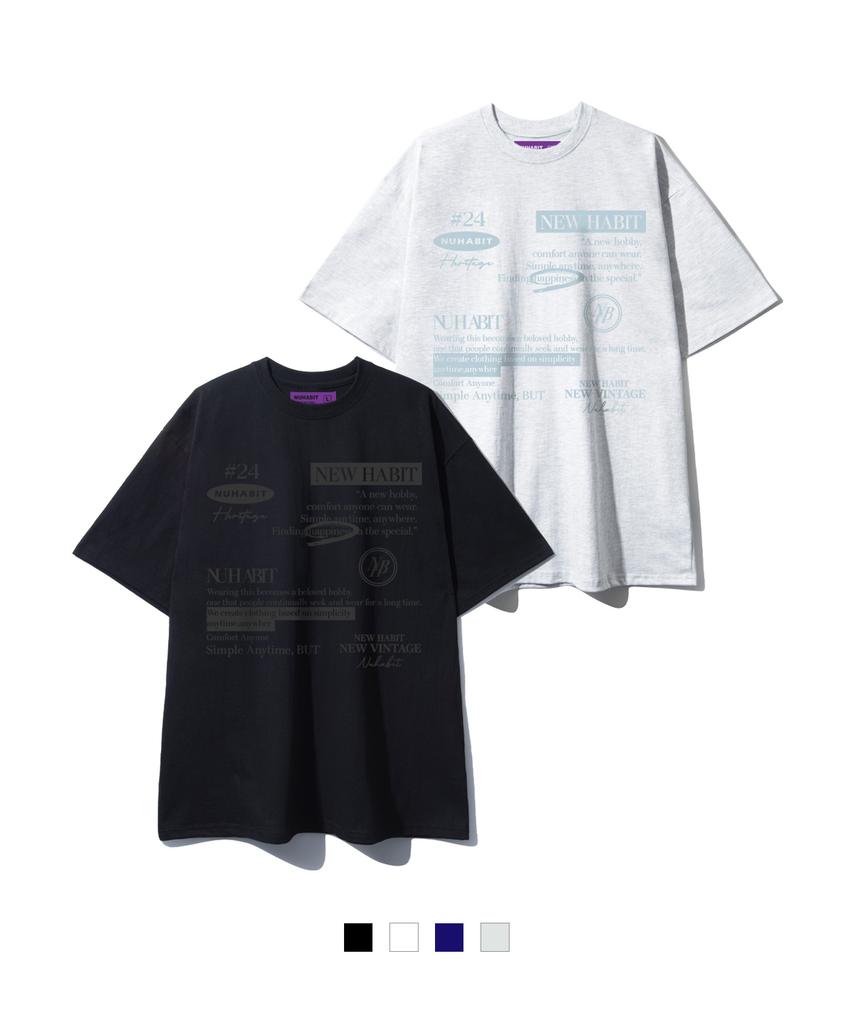 NUHABIT N/H Letter Page Oversized Short Sleeve (Sos2-4Nh1225)