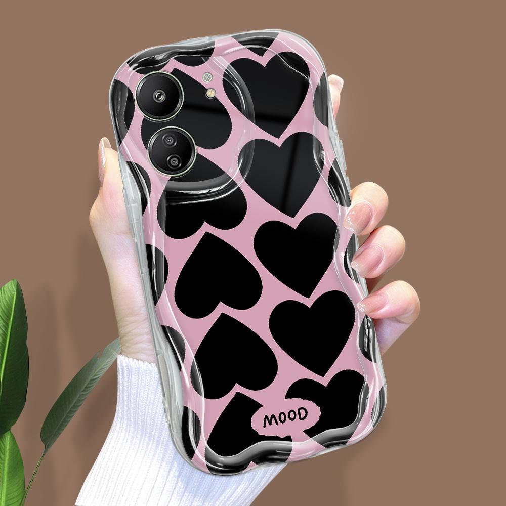 

Милый мультяшный узор, кремовая текстура, мягкий силиконовый чехол с волнистыми краями, чехол для телефона Xiaomi Redmi Redmi 12 5G прозрачный