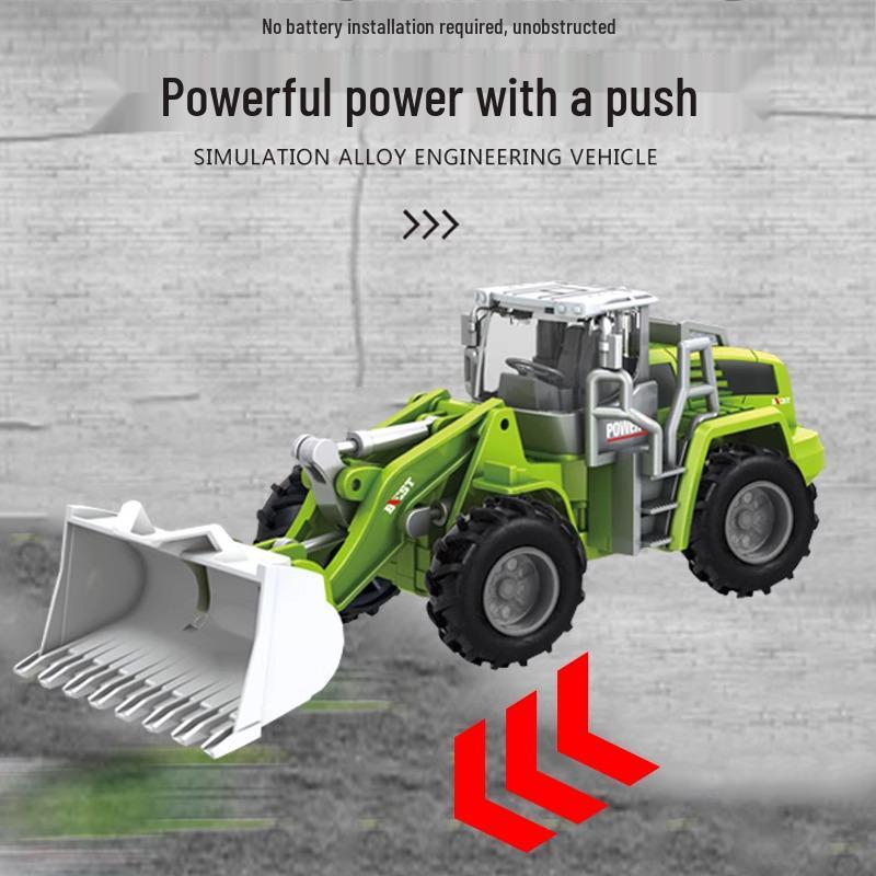 Children's Alloy Construction Vehicle Set: Excavator, Snowplow, Crane, Mixer Truck Simulation Toys