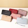 "Women's Long Handbag Wallet - Korean Style, Double Zipper, Large Capacity, Card Holder & Phone Bag"