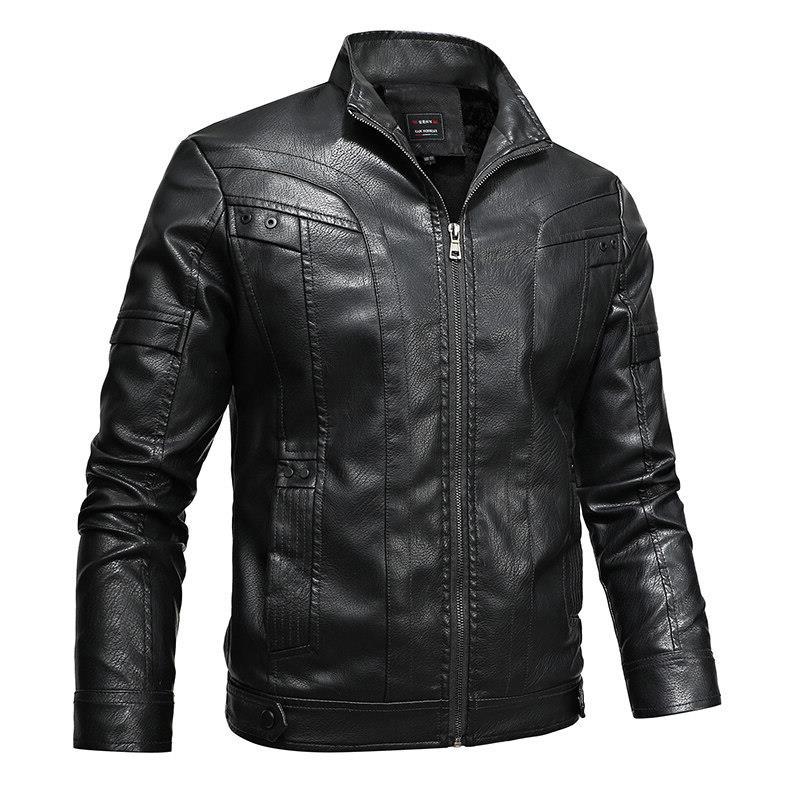 Spring and Autumn New Men's Leather Jacket Slim-fitting Handsome Trendy Youth Motorcycle Leather Jacket Men