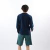 Champion Long Sleeve Long Crew Men's T-Shirt, Navy, Sleeve, Neck, 100% Cotton, One-Point Logo, Basic, C3-Z413