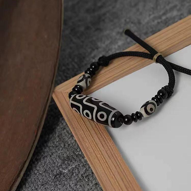 National Style Ceramic Dzi Bead Bracelet Unisex Jewelry For 2024 Summer