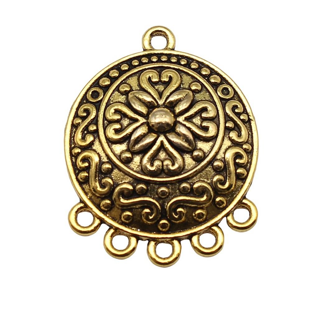 Runde Blumige Verbindungsanhänger Traumfänger Vintage Stil Glieder für die Schmuckherstellung