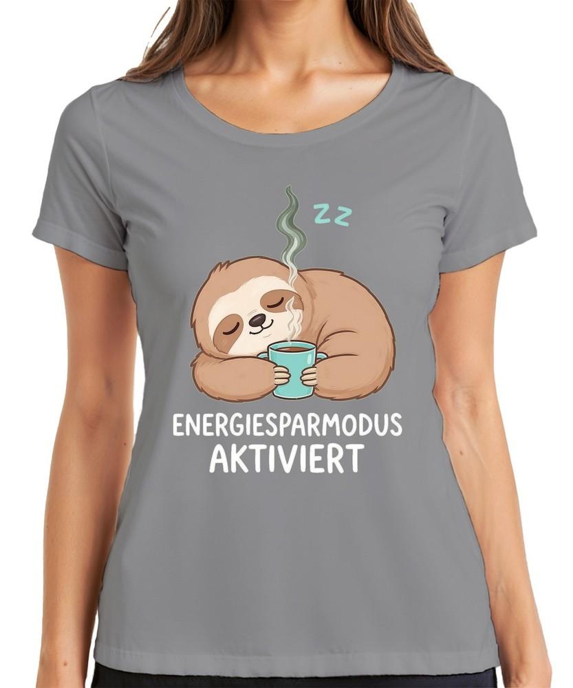 Sloth Energy Saving Mode Activated Coffee Relaxed Gift Ladies TShirt