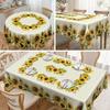 1 Piece Bright Sunflower Tablecloth - Polyester Fabric, Rectangular/Round, Spring/Summer Blooming Flower Design