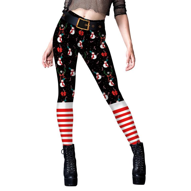 Colorful Snowflake 3D Print Women s High Waist Quick-Dry Leggings S