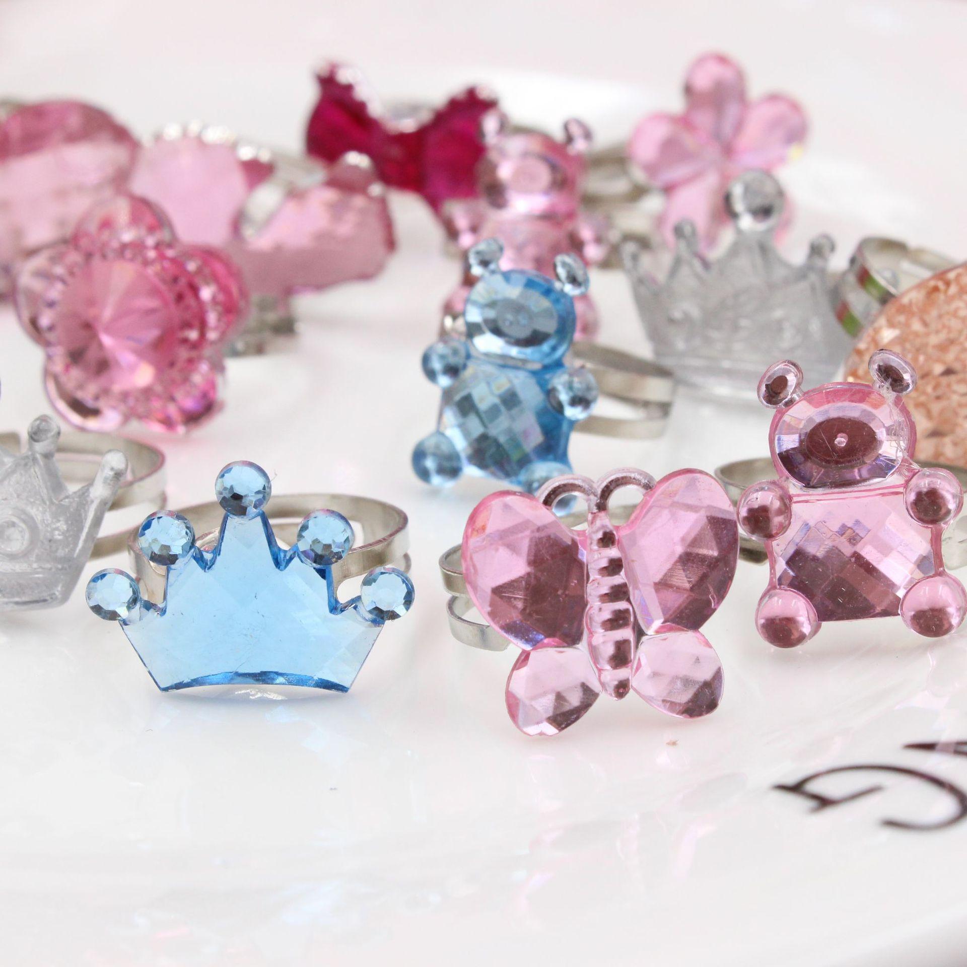 

10Pcs Children s resin rings Cartoon ring, simple ring, party accessory ring, ring set