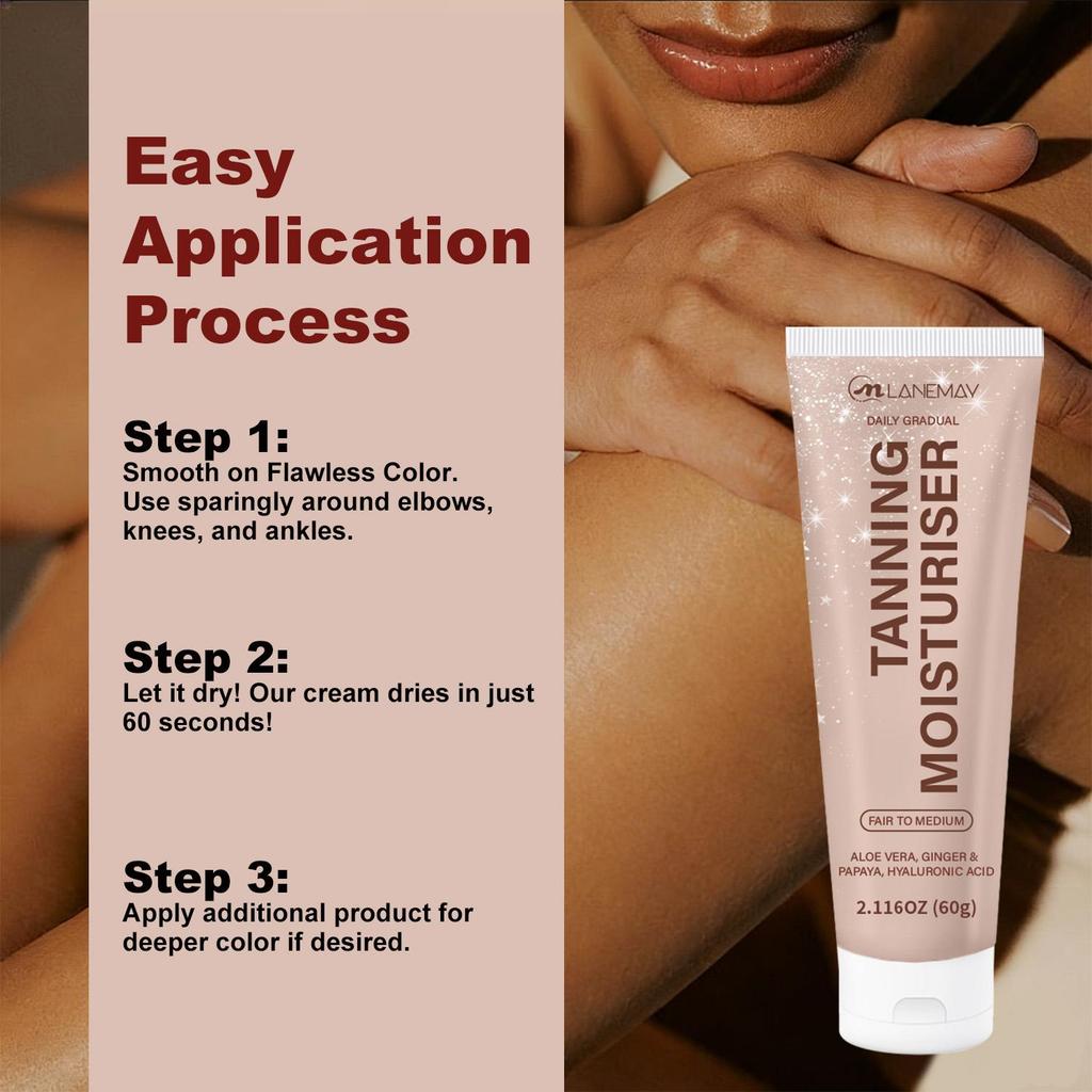 Tanning Moisturiser-Gentle Formula Sutable For A Variety Of Skin Types -Seamless, Even Skin Tone-Quick To Apply And Non Sticky-60g