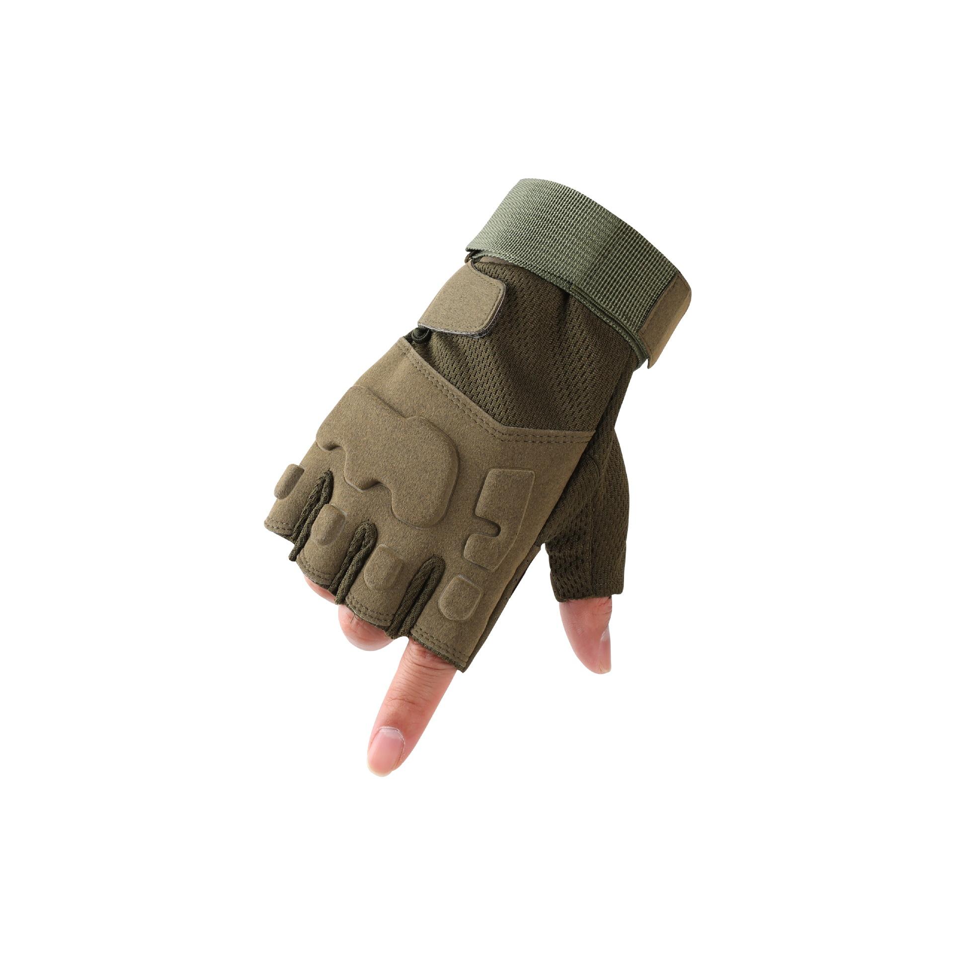 

Motorcycle Motorcycle Cycling Protection Mountaineering Tactics Military Fan Sports Fighting Training Sports Half Gloves XXL зелений