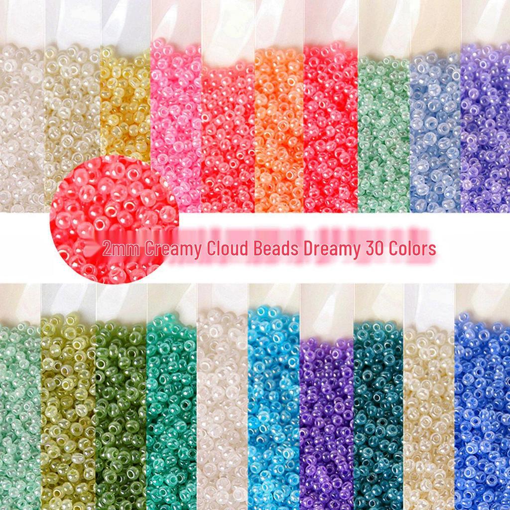 Imported 3A Quality 2mm Creamy Cloud Iridescent Seed Beads for DIY Jewelry Making