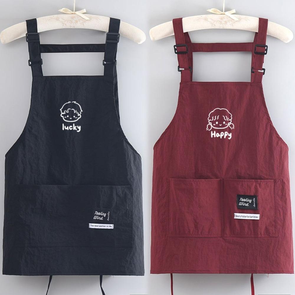 Waterproof Kitch Apron Cartoon Cooking Smock Portable Chef Apron  for Home Kitchen