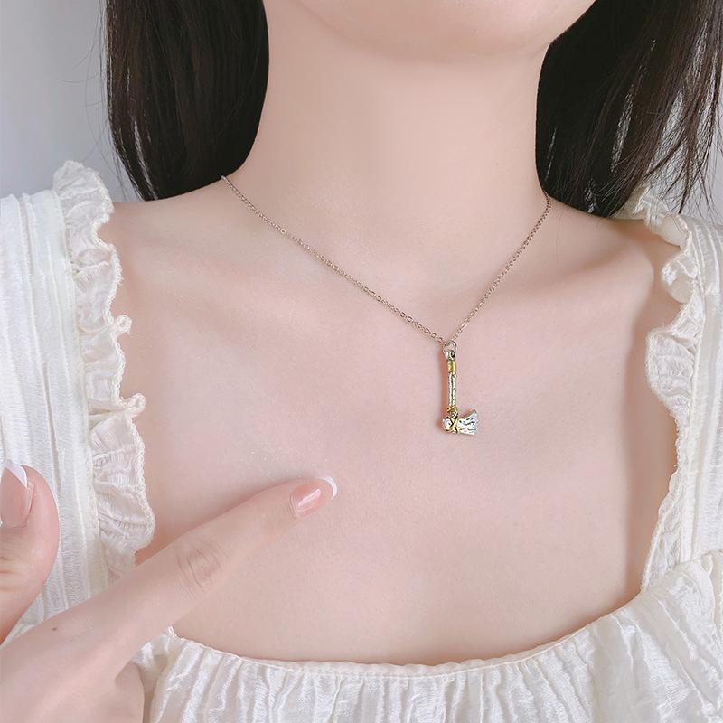 Silber & Gold Kleiner Axt Anhänger Halskette – Personalisierte Hip Hop Schlüsselbein Kette