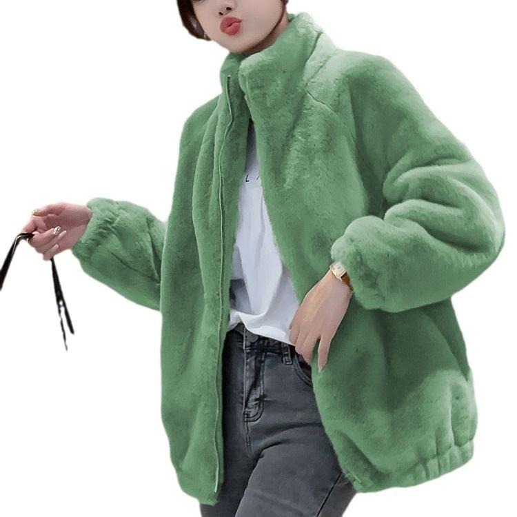 

Женские осенне-зимние пальто из искусственного меха на молнии, кардиган, плюшевое толстое теплое пальто, свободная верхняя одежда большого размера, женское пальто из кораллового флиса M