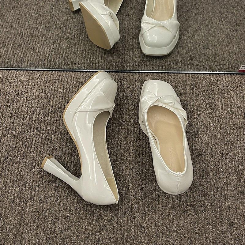 

Модные женские туфли на высоком каблуке, детские, весенний дизайн, нишевые туфли-стилет, одинарные 39 бежевый