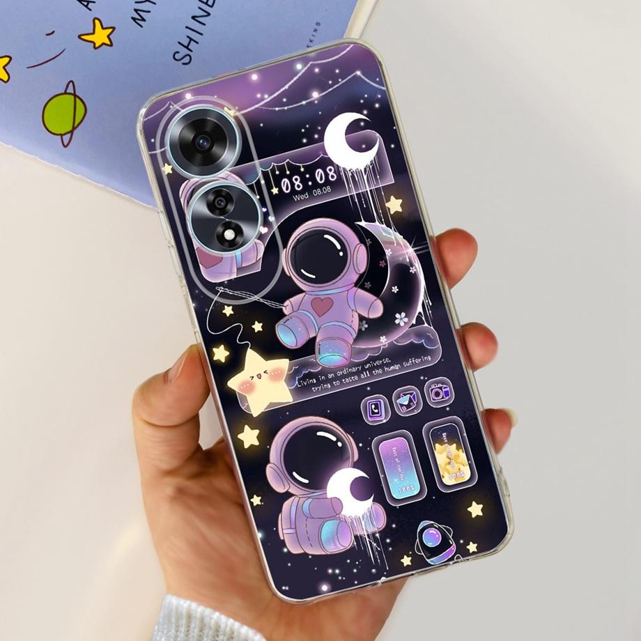 For OPPO A60 Case CPH2631 Phone Coque Transparent Slim Soft Silicone Back Cover oppoA60 A 60 Funda Flower Butterfly Love Heart