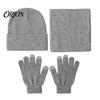 Thermal Cold Weather Accessories Winter Warm Three-piece Set, Knitted Hat, Scarf And Touch Screen Head Neck Hand Protection Gloves Essentials,