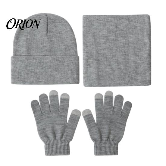 Thermal Cold Weather Accessories Winter Warm Three-piece Set, Knitted Hat, Scarf And Touch Screen Head Neck Hand Protection Gloves Essentials,