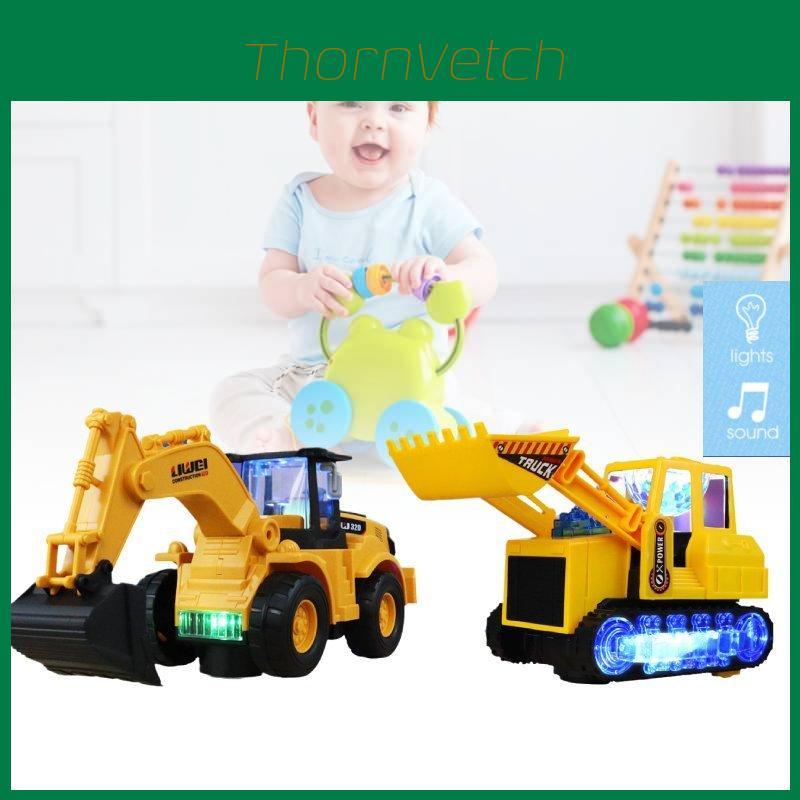 Exciting Multicolored Electric Excavator Toy For Boys With Flashing Lights And Music