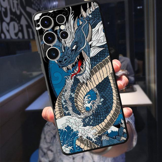 Fashion Chinese Tiger Dragon Case For Samsung Galaxy S22 Plus S8 S7 S10e S20 Fe S10 S9 S21 S23 Ultra 5g Silicone Cover Funda