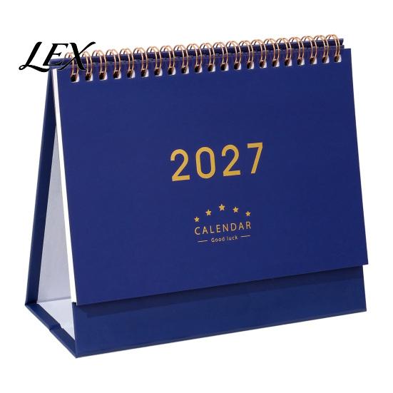 Monthly Organizer for Desk 2027 Calendar, Standing Flip Desktop Minimalist Gold Foil Cover Academic Year Calendar Planner, Thick Paper Note