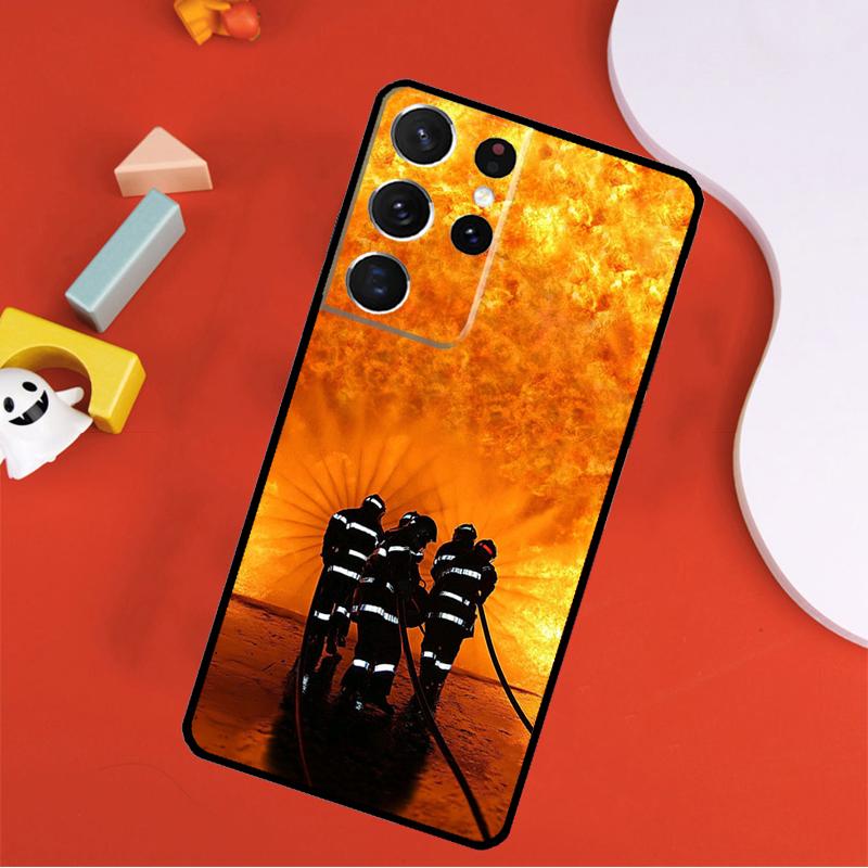 Feuerwehrmann Feuer Feuerwehrmann Handyhülle Für Samsung Galaxy S25 Ultra S24 Ultra S9 S10 S20 S21 S22 S23 Plus S24 FE Hülle