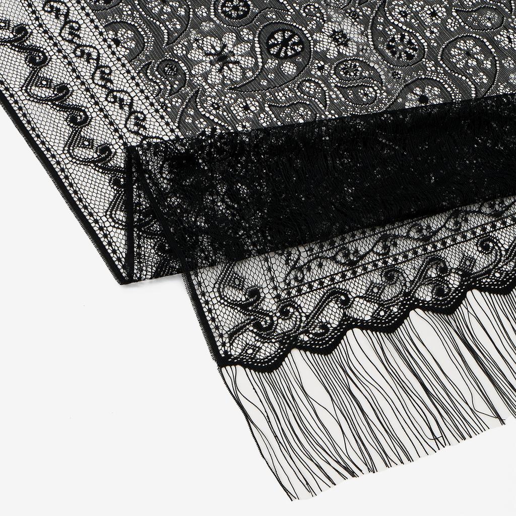 - New Muslim Cashew Nut Hollow Lace Fringed Long Scarf Silk Scarf Women'S Spring And Summer Long Scarf Shawl Women