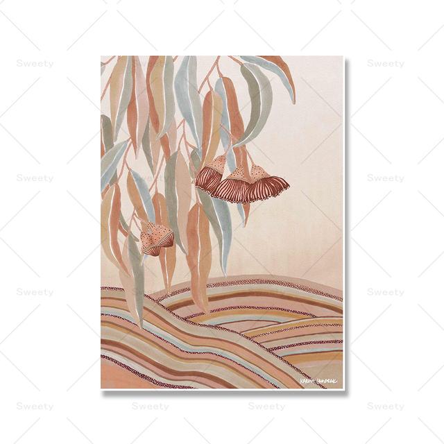 Eucalyptus Art Print Ocean Panda Oil Painting Poster Boho Banana Flower Wall Picture