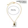 KunJoe 2026 Minimalist Stainless Steel Square Pendant Necklace Men 18K Gold Plated Clavicle Chain Waterproof Non Fading Jewelry