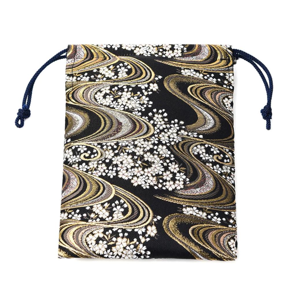 Stylish Small Drawstring Bag for Goshuincho Stamp Choice of Drawstring Small Drawstring Nishijin Hemp Leaf Storage Bag for Goshuincho Stamp Sutra Made