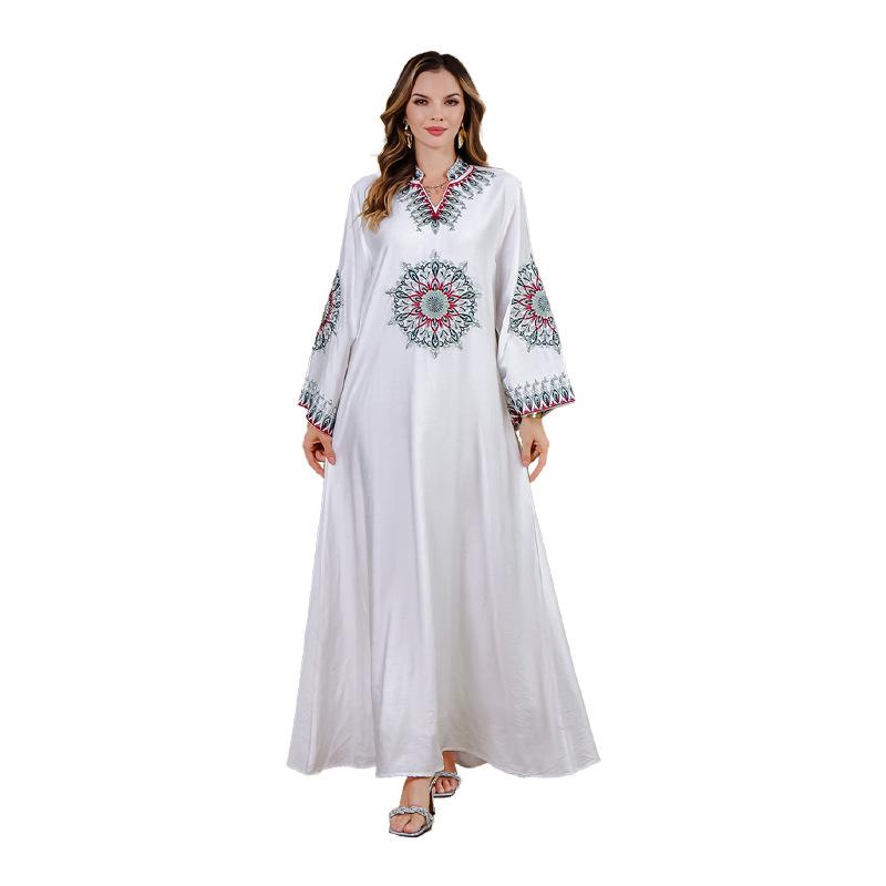New Light Luxury Embroidered Muslim Abaya Dress - Dubai Style Evening Gown