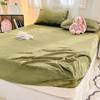 Velvet Fitted Sheet Solid Color Bedsheet Soft Bed Cover Queen Size Bed Linen Home Sheet Couvre Lit (No Pillowcasae)
