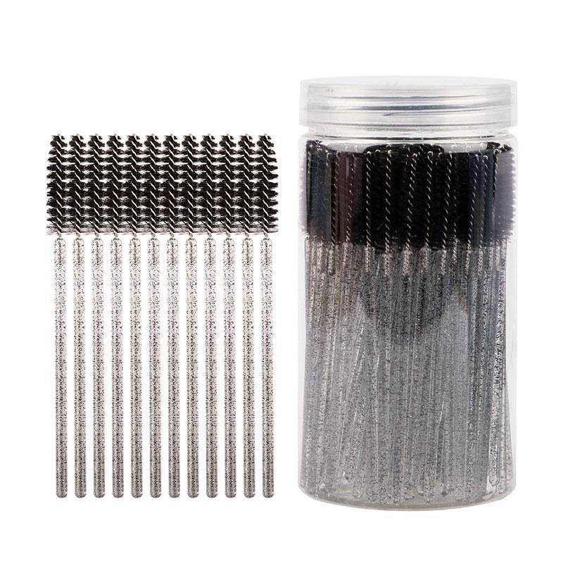 50 Pièces Brosses Jetables pour Extensions de Cils Sourcils Cils Goupillons Baguettes de Mascara Avec Étui de Rangement Outils de Maquillage de Beauté