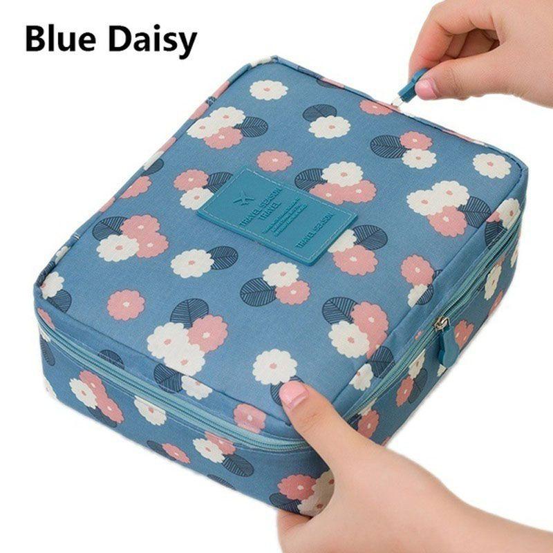 Rushed Floral Nylon Zipper Women Makeup Bag Cosmetic Bag Case Make Organizer Up