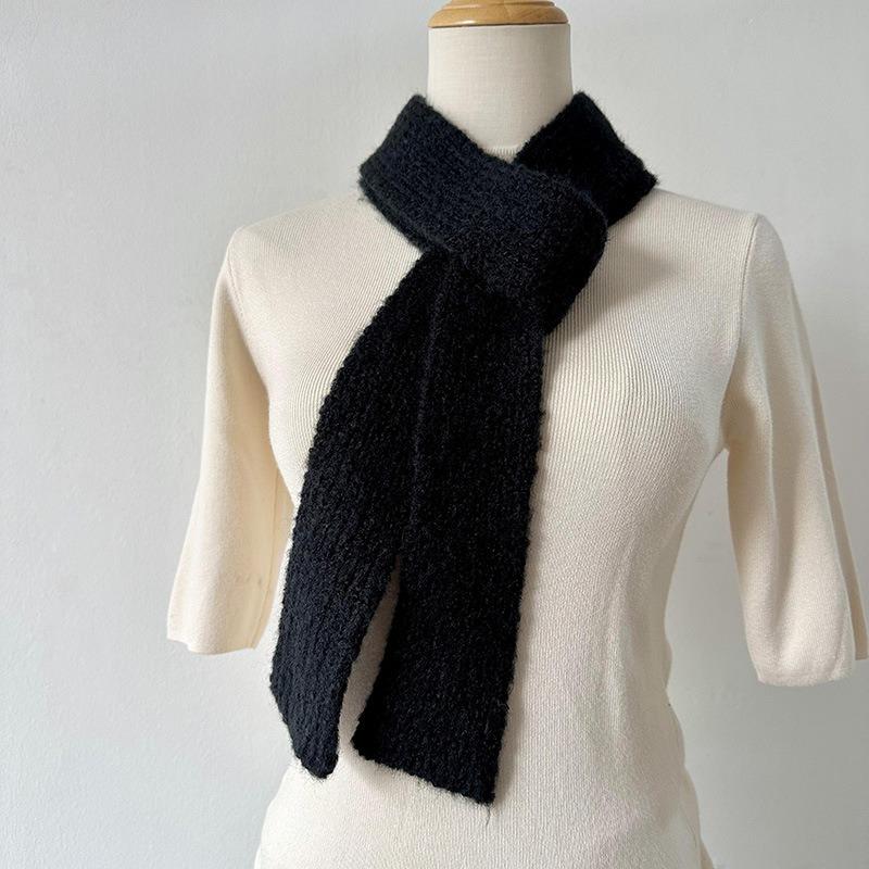 New slender strip knitted scarf, neck care and warmth in autumn and winter, multi-functional outdoor cycling, cold-proof, soft and skin-friendly scarf