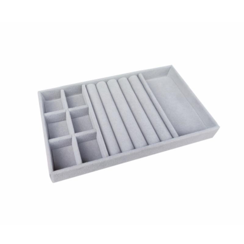 Jewelry Tray Jewelry Display Tray Gray Flannel Stud Earrings Display Dust Storage Props Drawer Jewelry Storage Box